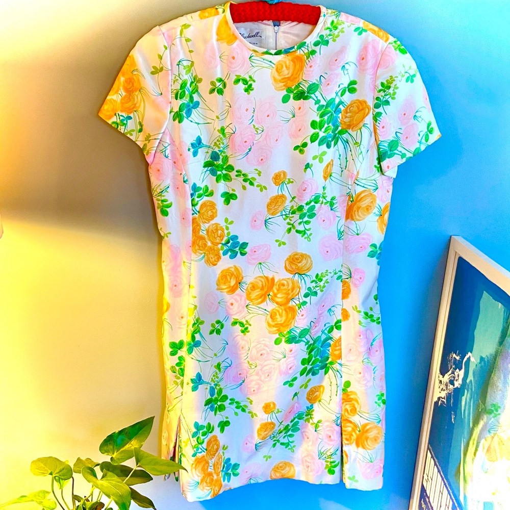 VTG 60s Mr. Blackwell floral cocktail dress—M/L